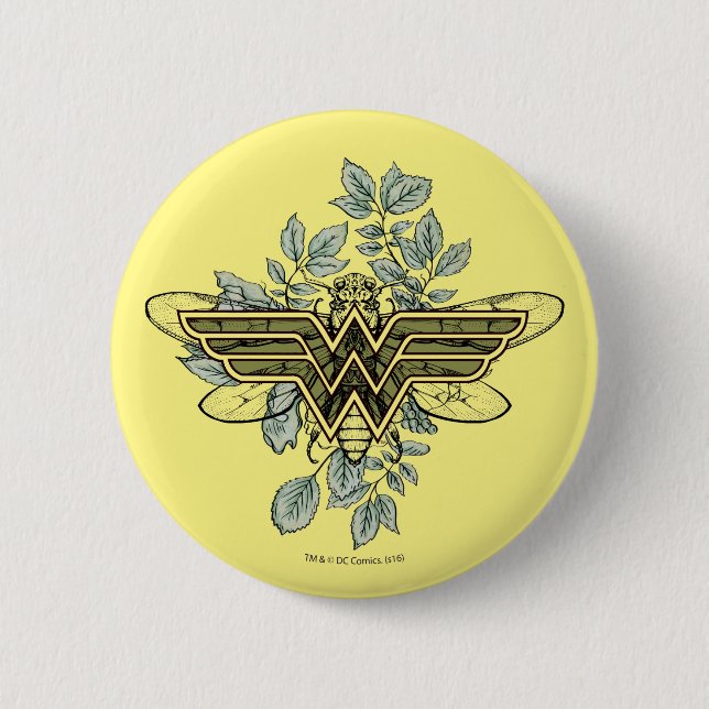 Badge Rond 5 Cm Wonder Woman Queen Bee Logo (Devant)