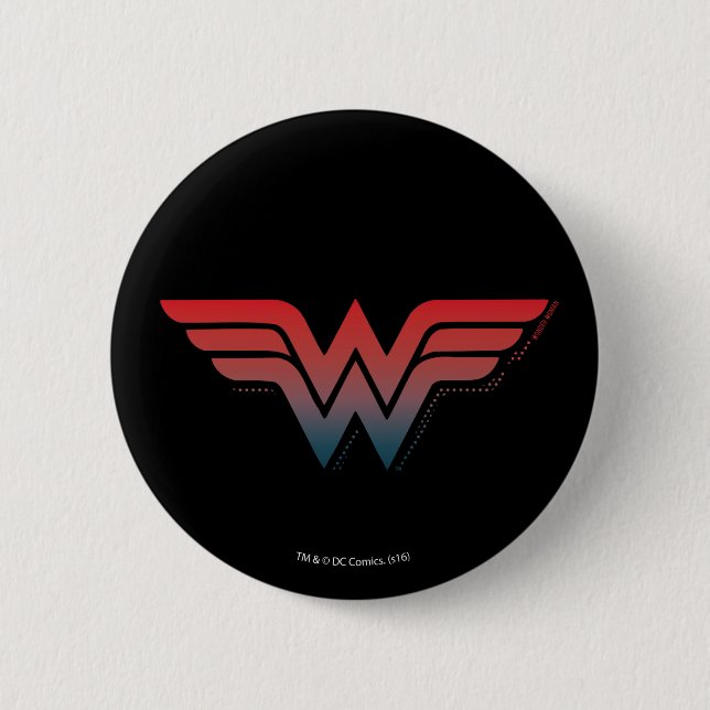 Badge Rond 5 Cm Wonder Woman Red Blue Gradient Logo (Devant)