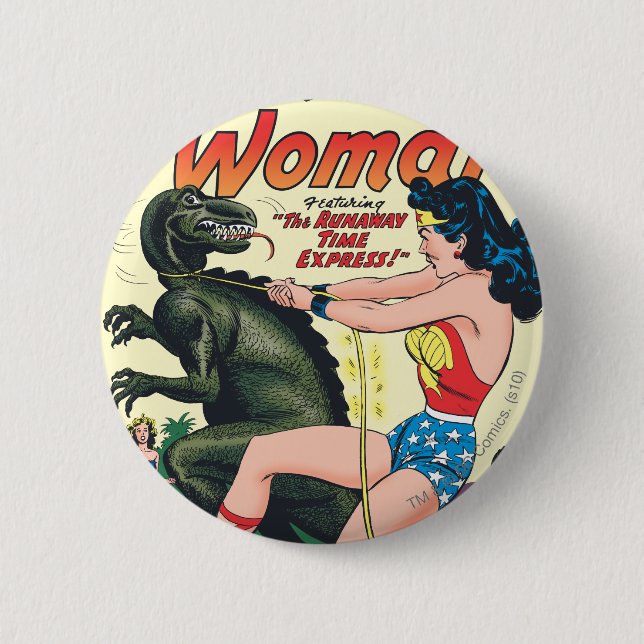 Badge Rond 5 Cm Wonder Woman Runaway Time Express (Devant)