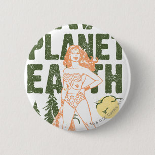 Badge Rond 5 Cm Wonder Woman Sauver la planète Terre