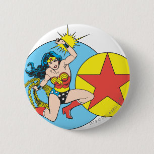 Badge Rond 5 Cm Wonder Woman Star