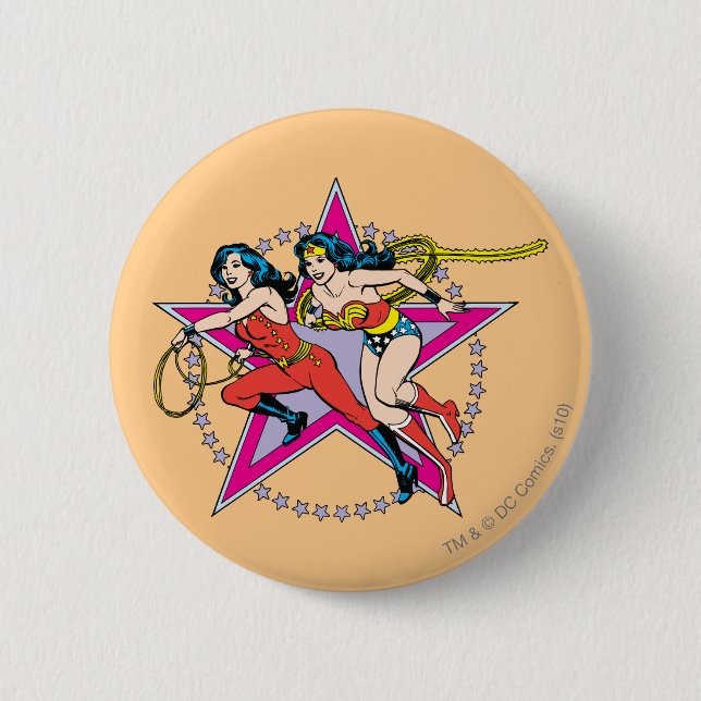 Badge Rond 5 Cm Wonder Woman Star Arrière - plan (Devant)