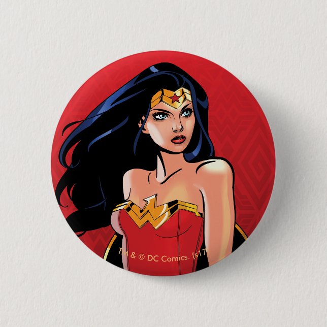 Badge Rond 5 Cm Wonder Woman with Sword - Fierce (Devant)