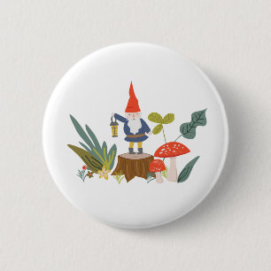 Badge Rond 5 Cm Woodland Gnome
