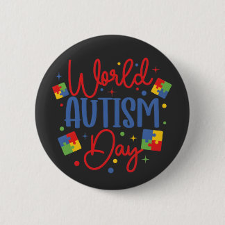 Badge Rond 5 Cm World Autism Awareness Day Colorful Puzzle Piece