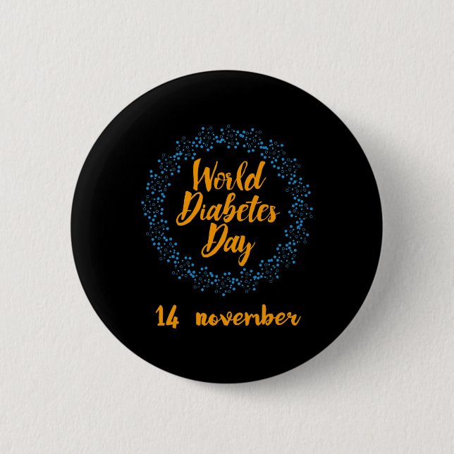 Badge Rond 5 Cm World Diabetes Day  (Devant)
