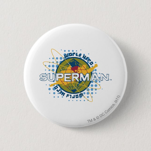 Badge Rond 5 Cm World Hero Dot Motif (Devant)