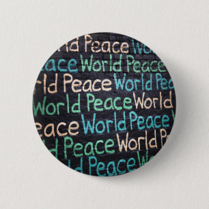 Badge Rond 5 Cm World Peace Colorful Love Peaceful