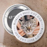 Badge Rond 5 Cm World's Best Cat Dad Elegant Simple Custom Photo<br><div class="desc">This simple and classic design is composed of serif typography and add a custom photo.</div>