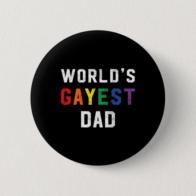 Badge Rond 5 Cm Worlds Gayest Papa mignon Gay pride Lgbt Fête des  (Devant)