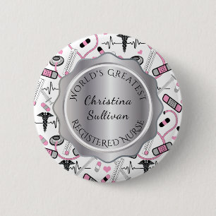 Badge Rond 5 Cm World's Greatest Medical Nurse   Doctor Name
