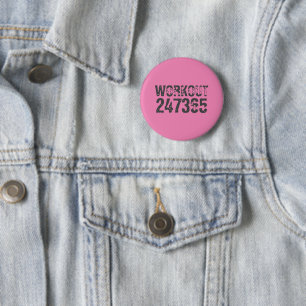Badge Rond 5 Cm Worn out and scratched text Workout 247365 pink
