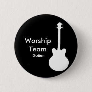 Badge Rond 5 Cm WorshipTeam, insigne de guitare