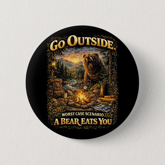 Badge Rond 5 Cm Worst Case Wilderness (Devant)