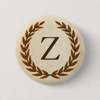 Wreath Laurel sur Parchemin Monogramme initial Z