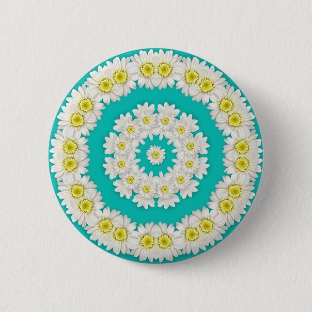 Badge Rond 5 Cm Wreath of Daisies (Devant)