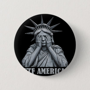 Badge Rond 5 Cm Wtf Amérique Anti-trump Politique Et Démocratie