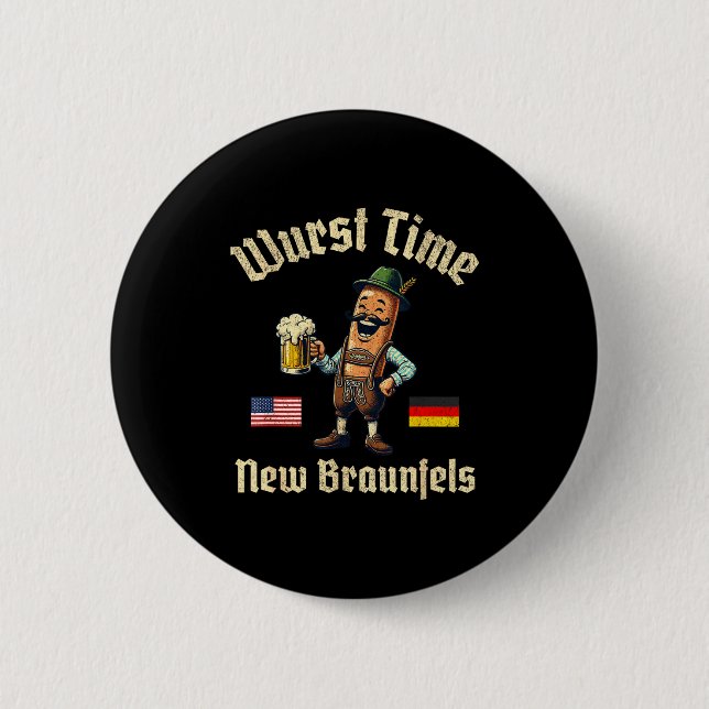 Badge Rond 5 Cm Wurst Time Wurst Fest German Beer Festival New Bra (Devant)