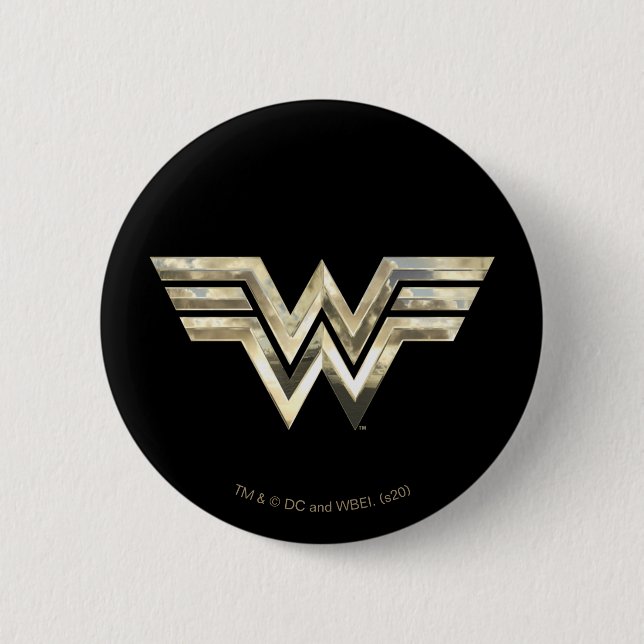 Badge Rond 5 Cm WW84 | Logo de Golden Wonder Woman (Devant)
