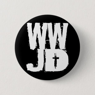Badge Rond 5 Cm WWJD ce qui Jésus ferait
