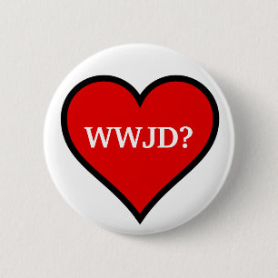 Badge Rond 5 Cm WWJD Heart