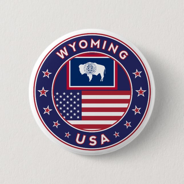 Badge Rond 5 Cm Wyoming (Devant)