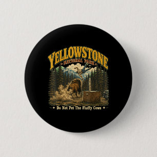 Badge Rond 5 Cm Wyoming Mountains National Park Ne Touchez Pas Les