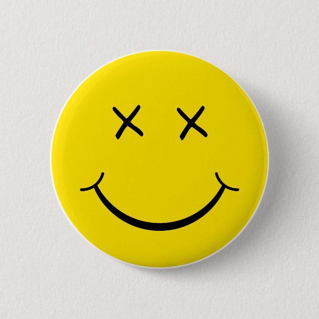 Badge Rond 5 Cm X visage d'oeil (Devant)