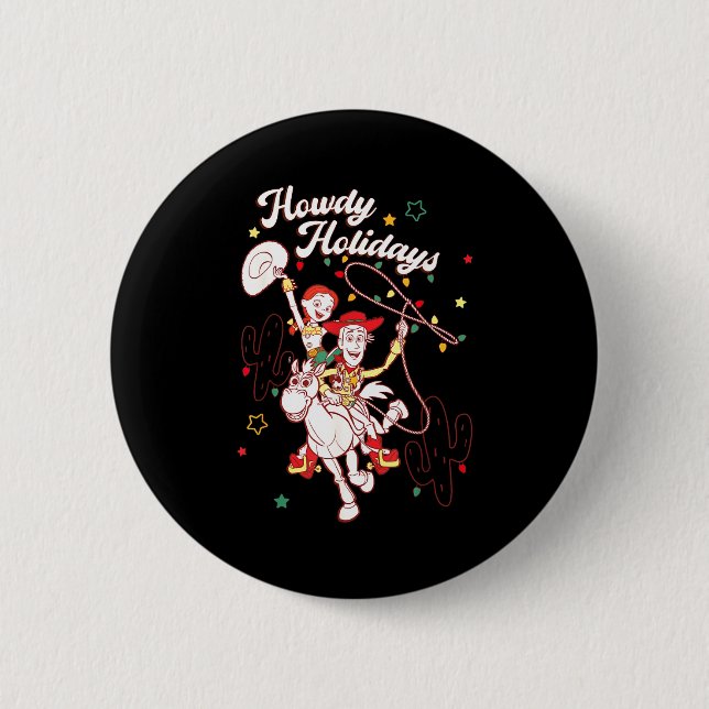 Badge Rond 5 Cm Xar Christmas Howdy Holidays Friends  (Devant)
