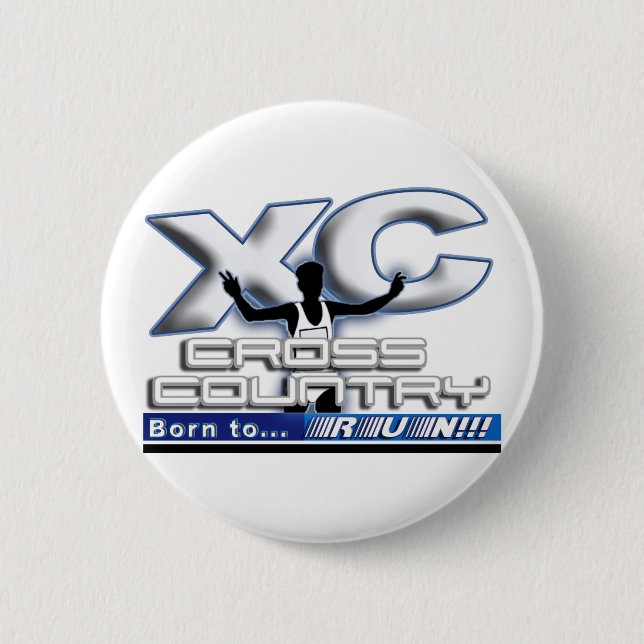 BADGE ROND 5 CM XC - PAYS CROISÉ - SOUTENU POUR COURIR ! (Devant)