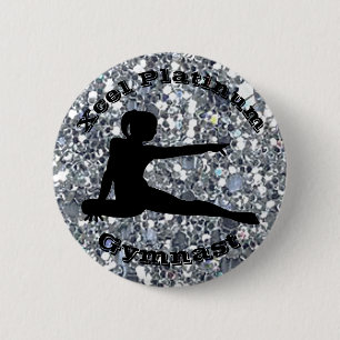 Badge Rond 5 Cm Xcel Platinum Gymnast - Bouton Girls Gymnastique