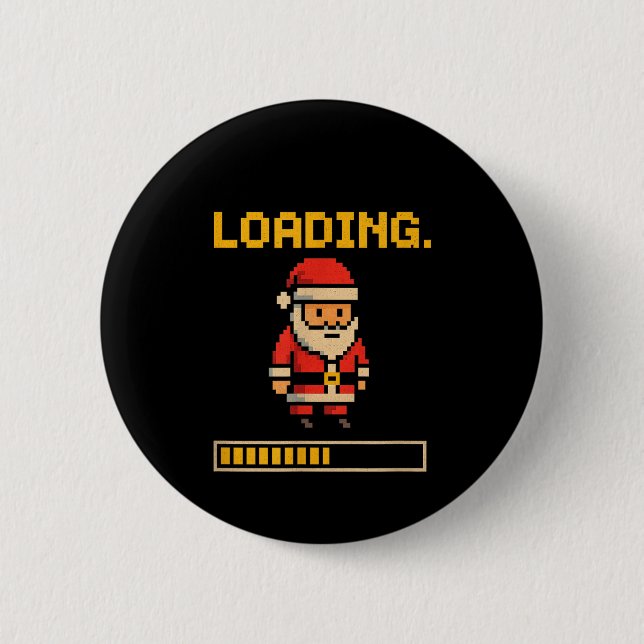 Badge Rond 5 Cm Xel Santa Loading Retro Christmas Gamer Shirt  (Devant)