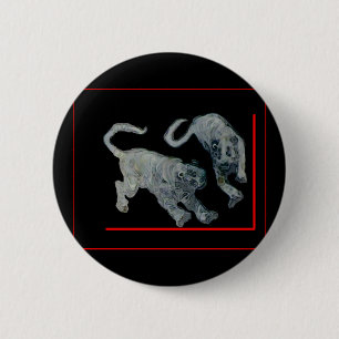 Badge Rond 5 Cm Xian China 2002 Ghost Tigers Red Boarder The MUSEU