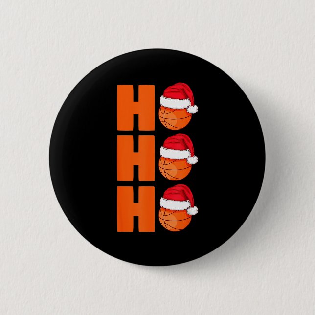 Badge Rond 5 Cm Xmas Santa Claus Basketball Christmas  (Devant)