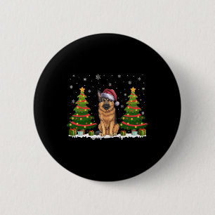 Badge Rond 5 Cm Xmas Tree illuminent le berger allemand Chien Père
