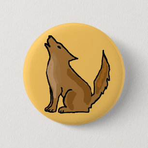 Badge Rond 5 Cm XX coyote impressionnant d'hurlement