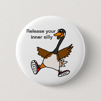 Badge Rond 5 Cm XX libération votre idiot intérieur - oie