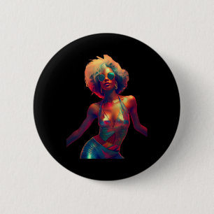 Badge Rond 5 Cm Y Femme Danse Dans Le Club De Nuit les années 70 8