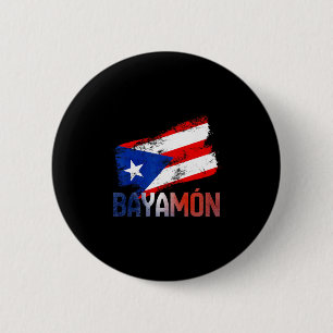 Badge Rond 5 Cm Yamón ville Porto Rico Drapeau Vintage Roots Boric