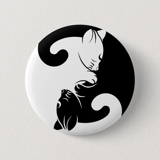 Badge Rond 5 Cm Yang de yin de chats (Devant)