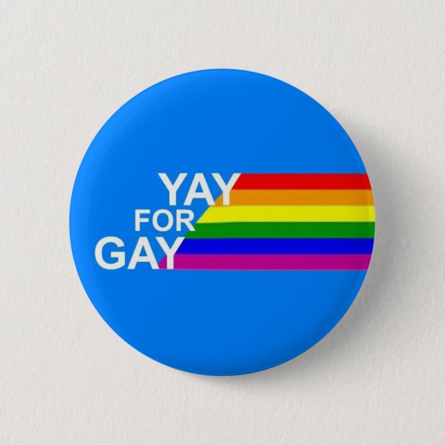 Badge Rond 5 Cm Yay Pour Gay !Badge (Devant)