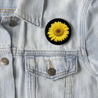 Badge Rond 5 Cm Yellow Daisy Petals