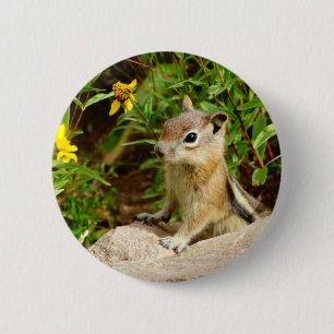 Badge Rond 5 Cm Yellow Flowers