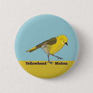 Badge Rond 5 Cm Yellowhead Mohua