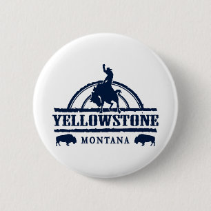 Badge Rond 5 Cm Yellowstone Montana Rodeo Cowboy