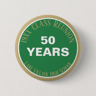 Badge Rond 5 Cm YES! Custom 50th class reunion button
