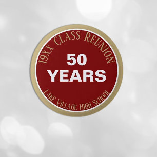 Badge Rond 5 Cm YES! Custom 50th class reunion button