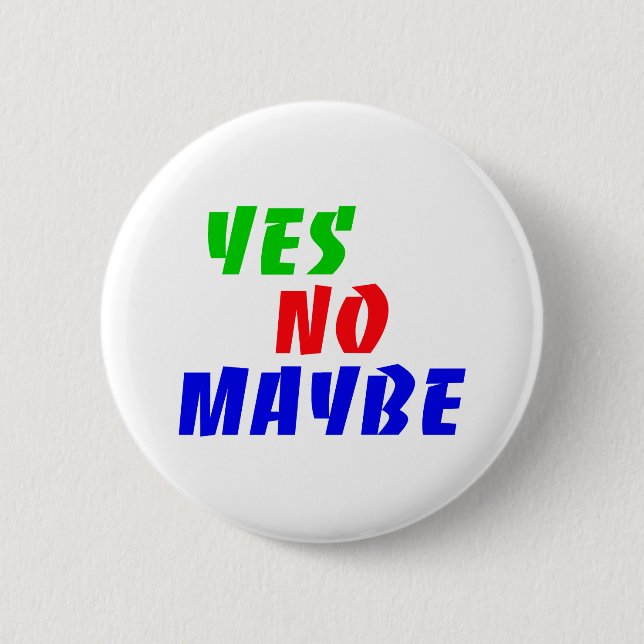 Badge Rond 5 Cm yes no maybe (Devant)