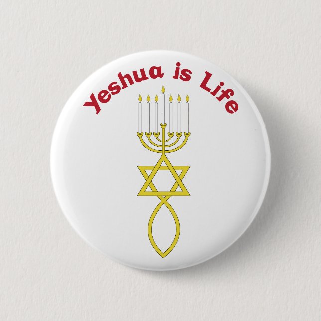Badge Rond 5 Cm Yeshua est la vie (Devant)