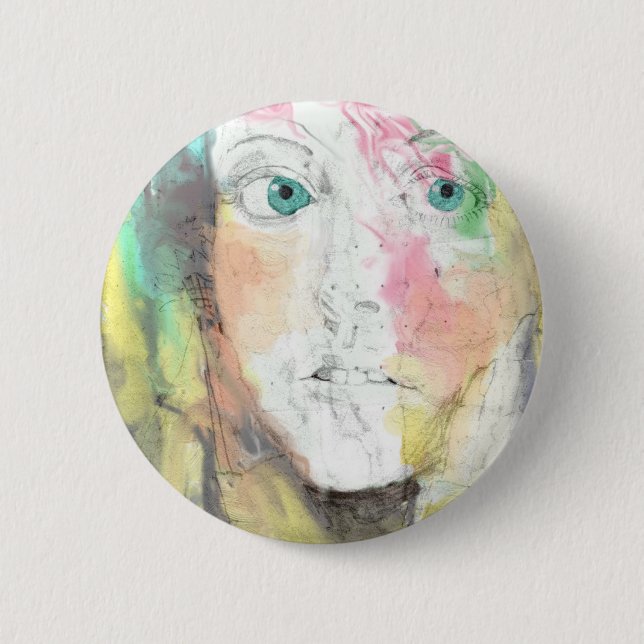 Badge Rond 5 Cm Yeux bleus (Devant)